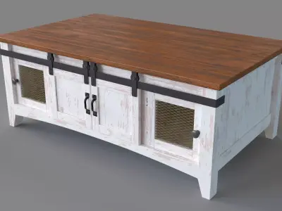 Anton Farmhouse Cocktail Solid Table 3D model