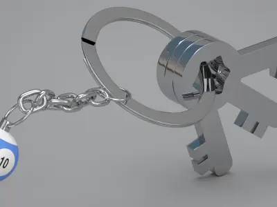 10 Snooker Ball with Keychain 3D model