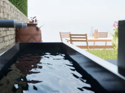 Terraced landscape garden 3D model