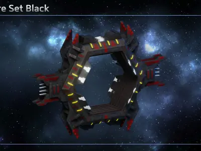 Progenitor Spaceship Jumpgate Low-poly 3D model