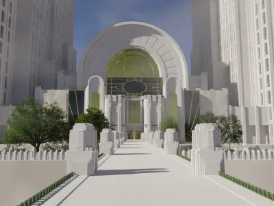 Art Deco City Kitbash - 3D model 3D model
