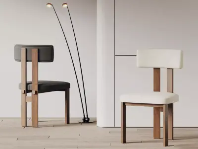 Minimalist Wooden Chairs 3D model