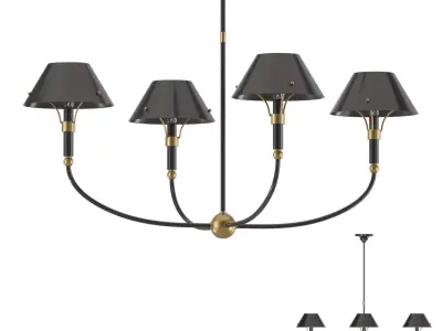 VISUAL COMFORT Turlington Arched Chandelier 3D model