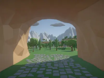 Low Poly Medieval Fantasy Ruins Low-poly 3D model