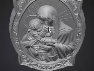 Sacred Mother Relief 3D Model 3D print model