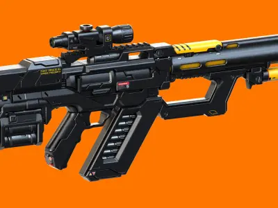 Sci-Fi Rifles Set Kitbash and Biomutant 3D model