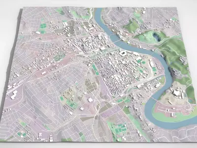 Cityscape Knoxville Tennessee USA 3D model