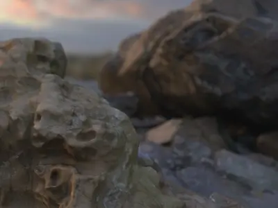 Beach Photogrammetry Pack Low-poly 3D model