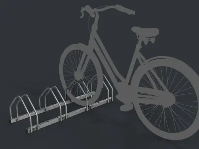 Bike Rack 2 PBR Game Ready Low-poly 3D model