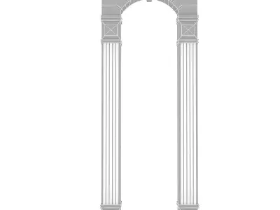 Classic Building Entrance 7 Low-poly 3D model