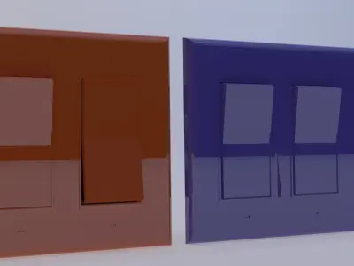 Rocker Style 2 gang and 3 gang Switches 3D model