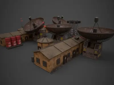 Modular Communication System Low-poly 3D model