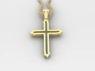 High Cross Pendant Light Gold 18K 4CP051 3D print model