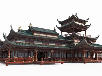 Ancient architecture Low-poly 3D model