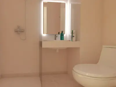 3D model bathroom hotel class 3D model