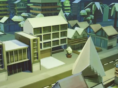 Low Poly Buildings and Houses City Pack Low-poly 3D model