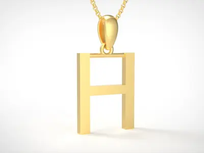 Model 609 Classic Initial Light H Letter 3D print model