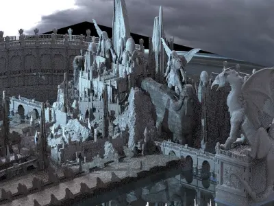 Frozen Christmas resorts palace kit bash 3D model