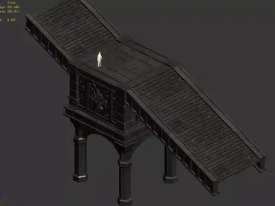 Funeral Place - Stairs 02 3D model