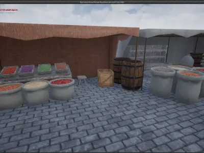 Lowpoly Bazaar Marketplace Stall-Tent Collection 3D Model Pack