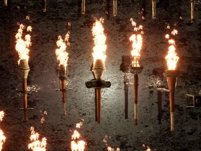 Ultimate Torches package  50 Variations Low-poly 3D model