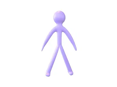 Stick Men v1 006 Low-poly 3D model