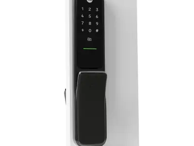 Digital Door Lock model Code Kyra Pro Gold And Bas Smart Lock Low-poly 3D model