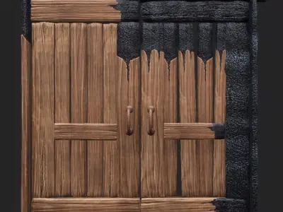 Environment Doors Gates Fences Game Assets Low-poly 3D model