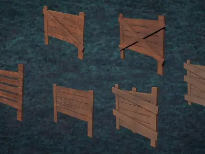 Barricades Defences Series Wall Wooden Line N1-6 G1  3D model