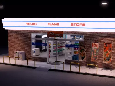 Japanese Mini Market Scene 3D model