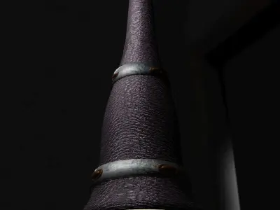 Futuristic lowpoly PBR Lamp Low-poly 3D model