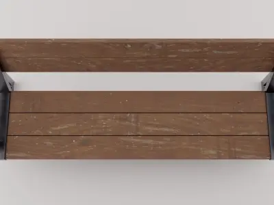 Wood Bench Low-poly 3D model buy