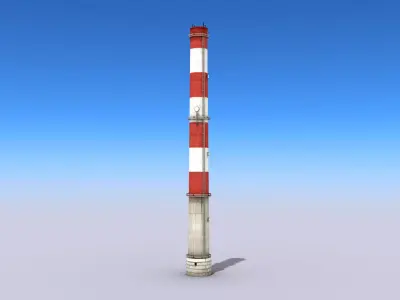 Big Tall Chimney Low-poly 3D model