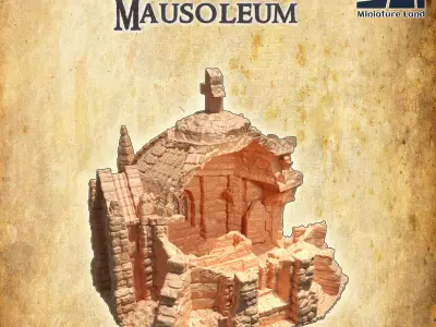 Ruined Mousoleum Tabletop Terrain 28 mm 3D print model