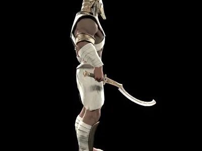 Egypt Warrior Low-poly 3D model