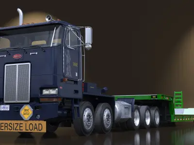  Peterbilt Truck with Heavy Equipment Transport Trailer 