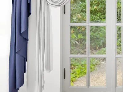 Curtains and drapes for living room 3D model