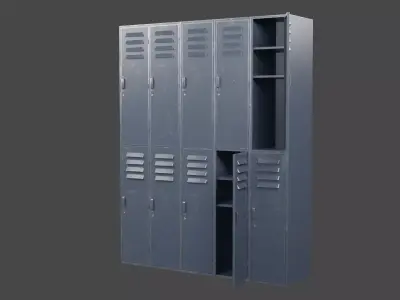 Locker set of lockers Low-poly 3D model