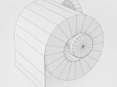 Toilet And Toilet Paper Low-poly 3D model