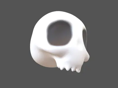 Cartoon Skull v2 001 Low-poly 3D model