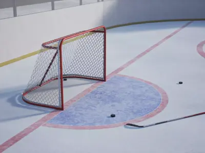 Hockey set 1 Game Ready UE Low-poly 3D model