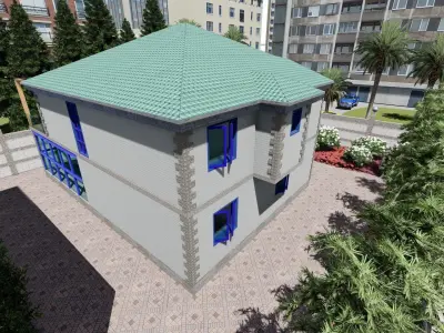 two floors  big house  3D model