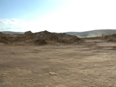 PBR Detailed DESERT Valley Landscape Low-poly 3D model