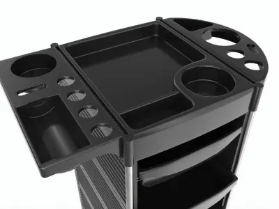Hairdresser Organizer Trolley with Accessory Holder 3D model