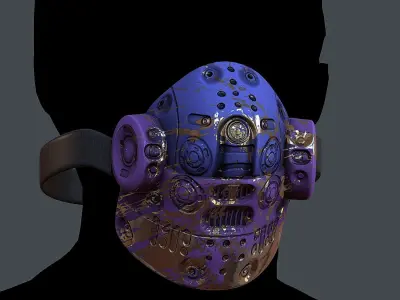 Gas mask helmet 3d model scifi Low-poly  Low-poly 3D model 525