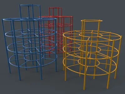 PBR Outdoor Playground Steel Climbing Bars B Low-poly 3D model