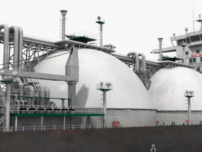  Horizon LNG Carrier Ship with Four Spherical Tanks Red 