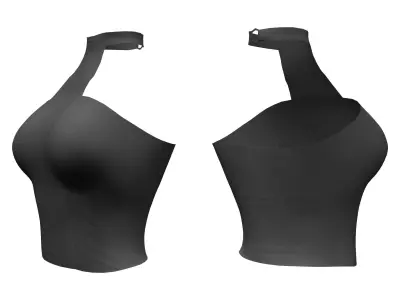 High-Neck Racer-Front Crop Top Low-poly 3D model
