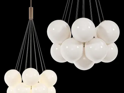 Cloud Style Opal Glass Cluster 3D model