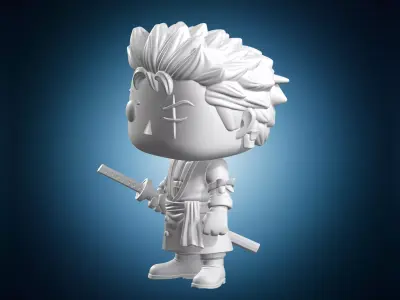 Roronoa Zoro One Piece Funko Style Collectible 3D print model